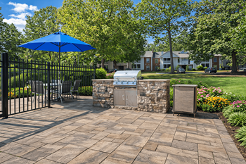 Bbq grill with outdoor dining spaces